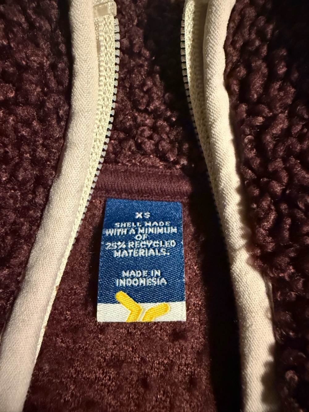 Old Navy Deep Plum Half-Zip Teddy Pullover - Picture 2 of 5
